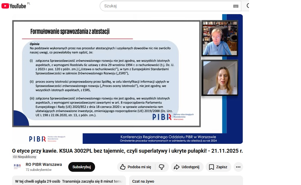 Zrzut ekranu z webinaru z 21 listopada 2025 r.